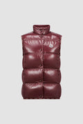 Moncler  -  Doudoune sans manche bordeaux brillante femme